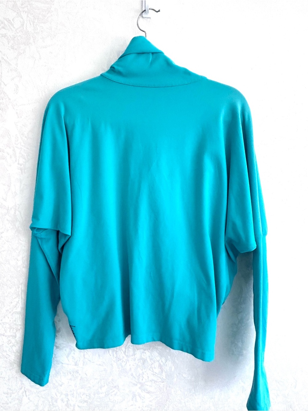 Karma Turquoise Asymmetrical Zip Dolman Sleeve Activewear Yoga Jacket S - Picture 5 of 7